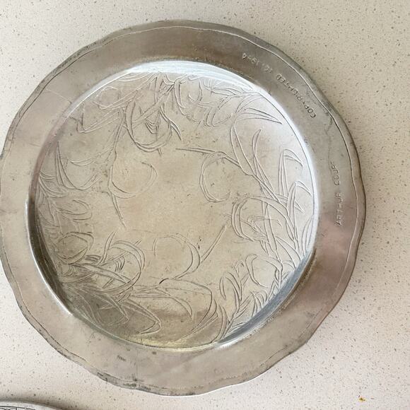 Arthur Court Lion Lid Astrological Serving Plate Casserole Dish 1984 Silver Tone - Picture 6 of 7